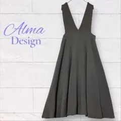 Alma Design ジャンスカ ジャンパースカート ワンピース M カーキ