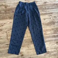 ドット　水玉　タックパンツ　テーパードパンツ　ウエストゴム　イージーパンツ