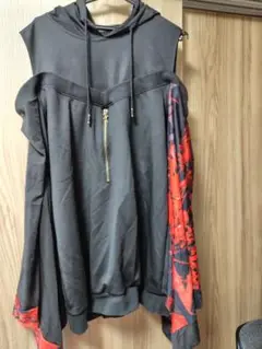 NieRclothing 彼岸花 肩出し着物風パーカー