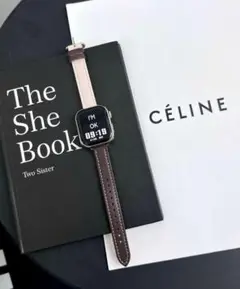 ブラウンホワイト Apple Watch バンド レザー38/40/41/S42