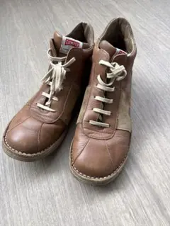 Camper ブラウンレザー ハイカットシューズ