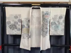 A 裄63 丈54 袖58.5 羽織 袷 ヴィンテージ 正絹 御召