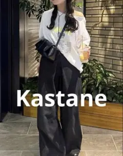 【Kastane】 オフショルピグメントロゴTEE