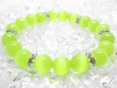 〇【グリーンキャッツアイ】 天然石ブレスレットパワーストーン