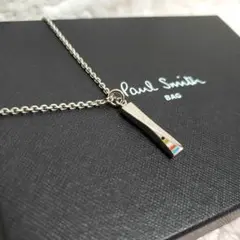 Paul Smithポールスミスツイストマルチストライプシルバーネックレス極美品