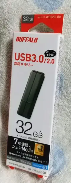 BUFFALO USBメモリ 32GB RUF3-W32G-BK