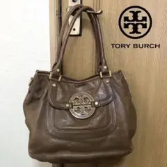 TORY BURCH トリーバーチ ショルダーバッグ レザー ブラウン ゴールド