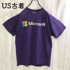 US古着Tシャツ　企業　マイクロソフト　ロゴ　紫