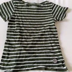 緑と白のストライプ Tシャツ 140サイズ