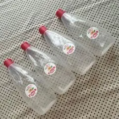 透明空き瓶4本セット 赤キャップ