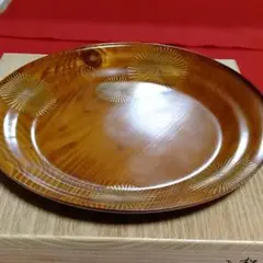 お茶道具 ふき漆松図の千菓子盆