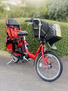 1172 電動自転車ブリヂストン子供のせ 20インチ 超高性能バッテリー レッド