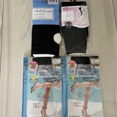 新品★レギンス　トレンカ　ストッキング　トウレス　着圧　黒　ブラック Ｍ〜Ｌ