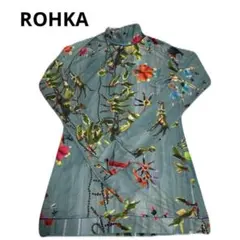 ROHKA 柄シャツ　タートルネック　ブラウス