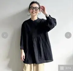 しまむら mir..×pusan ブラウス　黒　Lサイズ