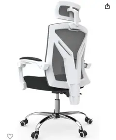 ★美品　Hbada 人体工学リクライニングデスクチェア　ホワイトxブラック