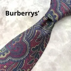 Burberrys’ ヴィンテージ ネクタイ 総柄ペイズリー シルク くすみ紫