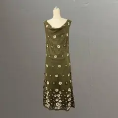 フランス製 Jeff Gallano ノースリーブ ワンピース 花柄 レース刺繍