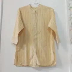 chocol raffine robe　ストライプシャツ　イエローｓ-00669
