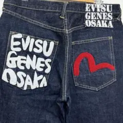 希少✨EVISU GENES OSAKA エビス 刺繍 デニム カモメ 30 カモメと神奈川沖浪裏刺繍 レギュラーフィット デニム