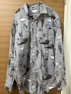 graniph × ナイトメアビフォアクリスマス 総柄長袖シャツ コラボ M