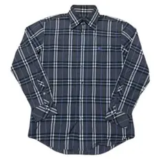 Burberry Black Label ノバチェックBDシャツ　ホースロゴ L