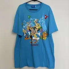30周年Tokyo Disney Resort ブルーTシャツ Lサイズ 古着