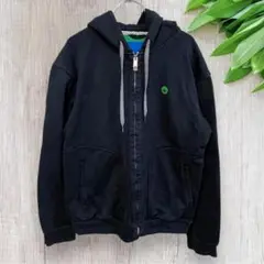 adidas アディダス パーカー フルジップ フード ロゴ刺繍 ネイビー