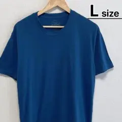 USA古着　Tシャツ　L　ネイビーブルー　青　無地　TRUE CLASSIC