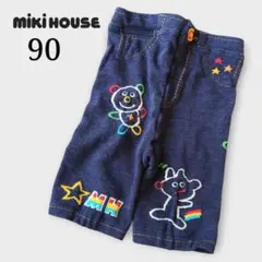 【未使用】MIKI HOUSE レギンス 90 パンツ ズボン くま ロゴ