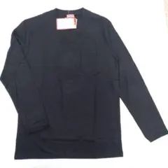 新品タグ付き　黒　無地カラー　胸ポケット付き　綿100%　長袖Tシャツ　Lサイズ