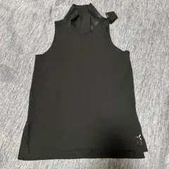 Y-3 ブラック ノースリーブ モックネック
