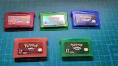 ゲームボーイアドバンス gba ポケットモンスター 5種類 海外版セット