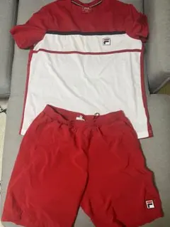 FILA レッド Tシャツ ショートパンツ セット