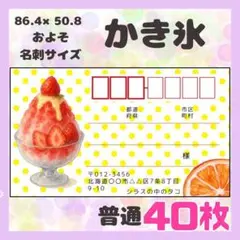 【かき氷】宛名シール　差出人シール　普通サイズ　40枚　シンプル