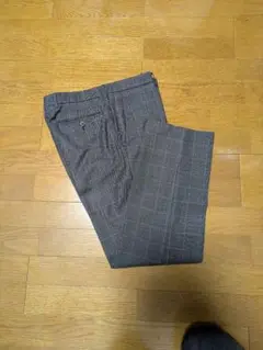 TAKEO KIKUCH チェック柄ウールスラックス グレー/青 テーパード