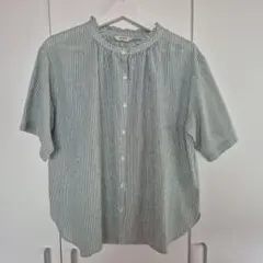 studio CLIP ストライプ半袖シャツ