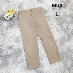 【良品計画 MUJI】チノパン ストレートパンツ (Ｌ) ベージュ 綿混