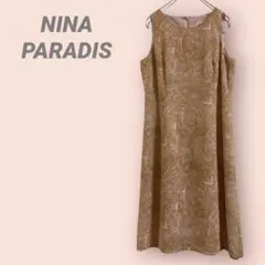 NINAPARADISノースリーブワンピース　ペイズリー柄　サラサラ生地/9AR