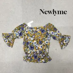 ★新品★ Newlyme 七分袖　フレアスリーブ　2WAY 花柄　XLサイズ