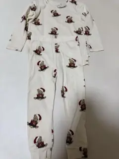 konges slojdベビーパジャマ サンタ帽クマ柄クリーム色 3y/98cm