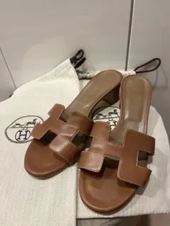 【値下げ不可】HERMES オアジス ゴールド 38 国内正規品 ブラウン