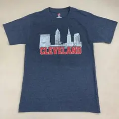 Hanes CLEVELAND Tシャツ グレー 風景 フロントロゴ Sサイズ