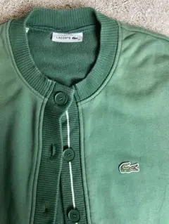 【シルエット可愛い】LACOSTE グリーン カーディガン 38 ラコステ