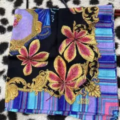 GIANNI VERSACE 花柄 ハンカチ☆美品★希少