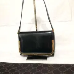 GUCCI グッチ ロゴプレート パテントレザー ハンドバッグ ショルダーバッグ