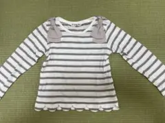 エニィファム　リボンボーダー長袖Tシャツ　100