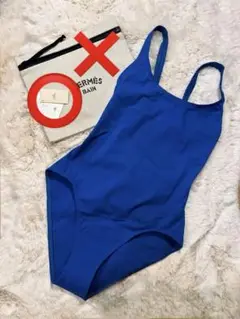 エルメス　水着　ワンピース　ベージュ　ゴールド　金具　ブルー　グレナン 注目デザイン＊【HERMES】エルメス 水着 クラウディア 黄色