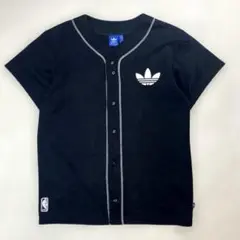 美品　adidas x BROOKLYN NETS ベースボールシャツ 黒　XL