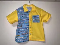 ハンドメイド ドクターイエロー＆新幹線の半袖シャツ